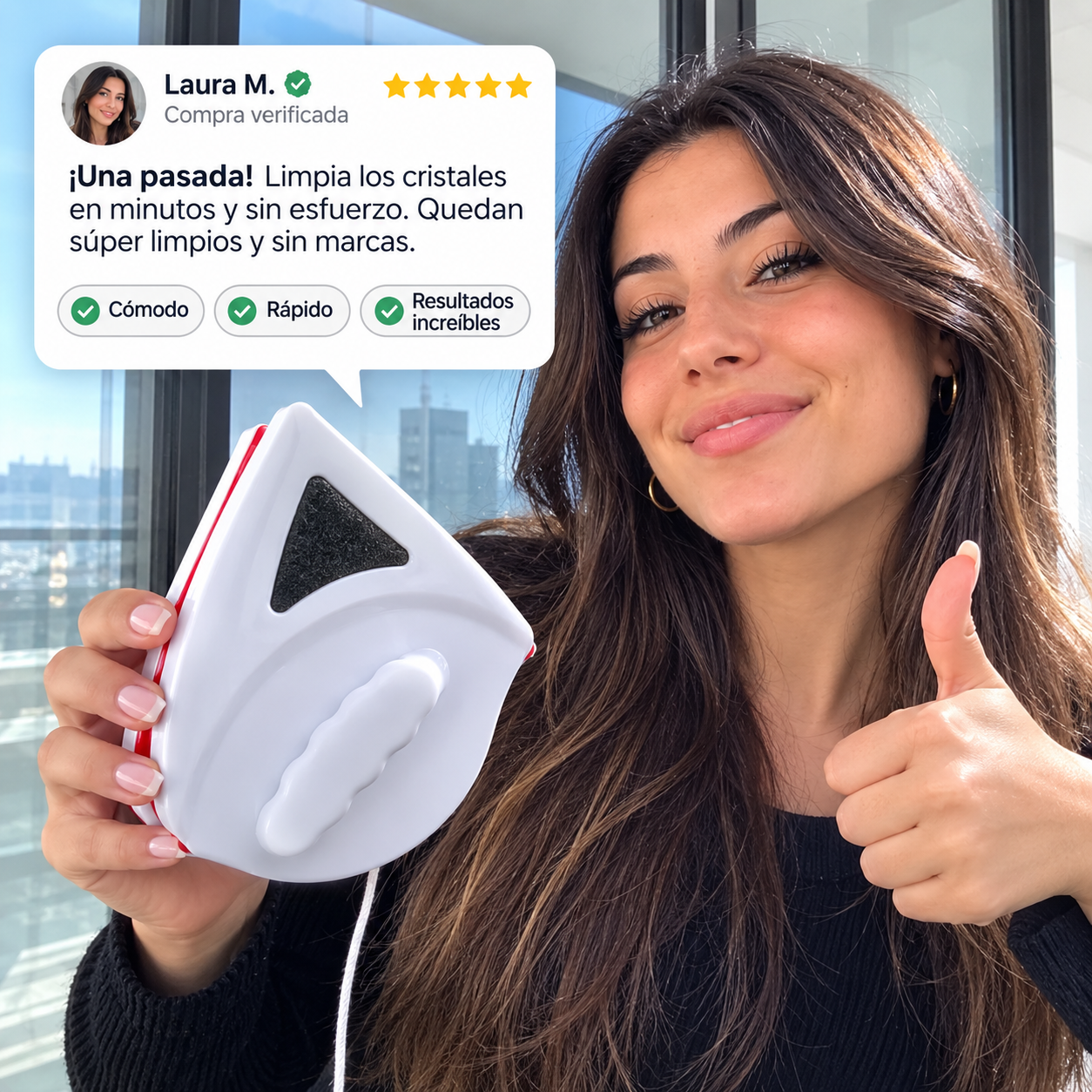 Limpia Cristales Magnético + 2 Recambios GRATIS