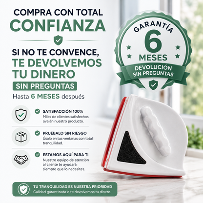 Limpia Cristales Magnético + 2 Recambios GRATIS