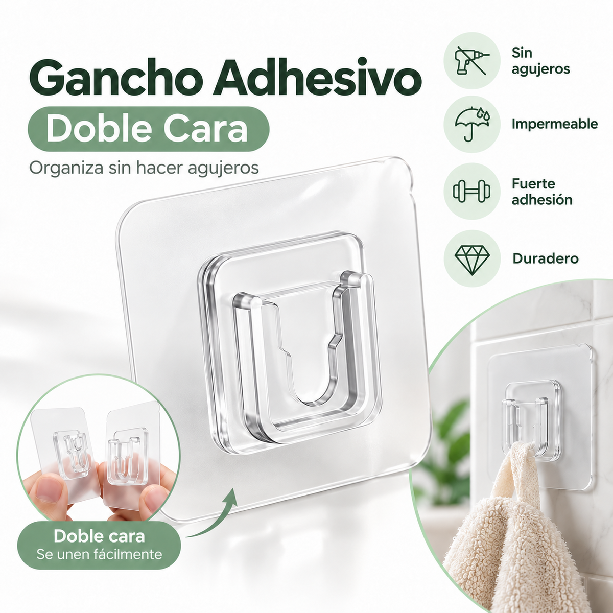 Pack 20 Unidades Gancho Adhesivo